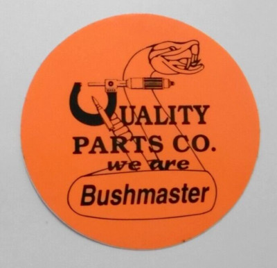 Werbe-Aufkleber Bushmaster Quality Parts Co. Firearms Guns Waffen USA 80er