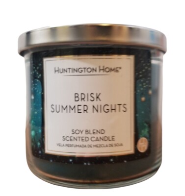 ALDI Huntington Home BRISK SUMMER NIGHTS Soy Blend 3 Wick Candle new 