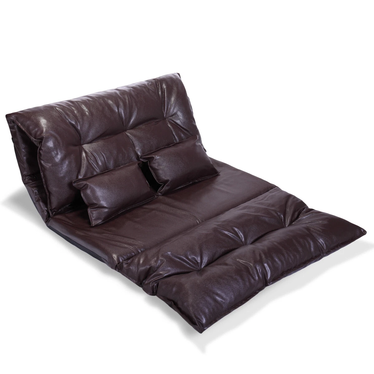 Merax Pu Leather Foldable Floor Sofa Bed With Two Pillows Baci Living