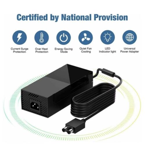 For Microsoft Xbox One Console AC Adapter Brick Charger Power Supply Cord Black - Picture 2 of 13