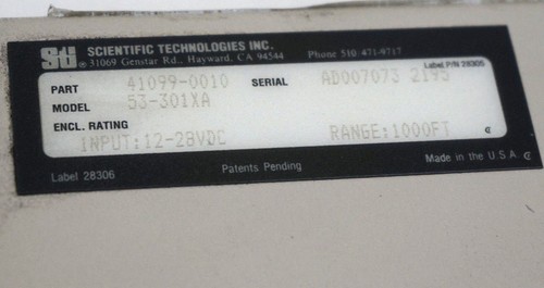 STI 41099-0010 TRANSMITTER 1000FT, 12-28VDC, 53-301XA REPAIRED - Picture 3 of 3