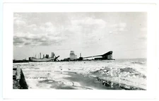 Cargo Ship at CHURCHILL Harbour Manitoba Canada 1940-60 Real Photo Postcard