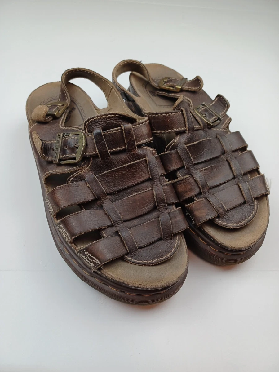 Mens leather cheap buckle sandals