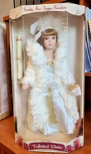 Collector's Choice Genuine Fine Bisque Porcelain 17” Doll - BOXED W/CERTIFICATE
