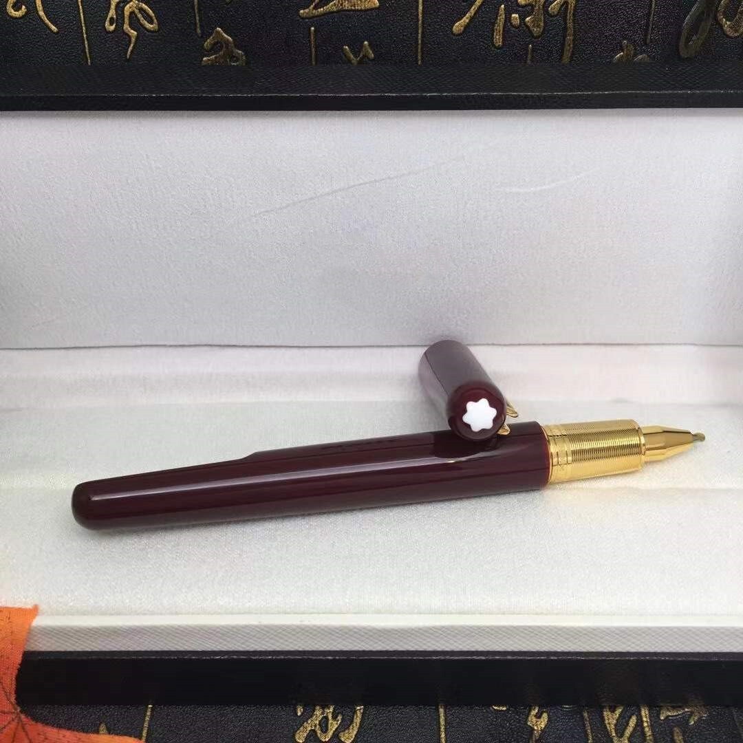 Deluxe Magnet Series Wine Red - Gold Clip 0.7mm Rollerball Pen No Box