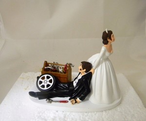 Wedding Reception Race Car Truck Mechanic Tools Grease Cake Topper Dark Hair Ebay