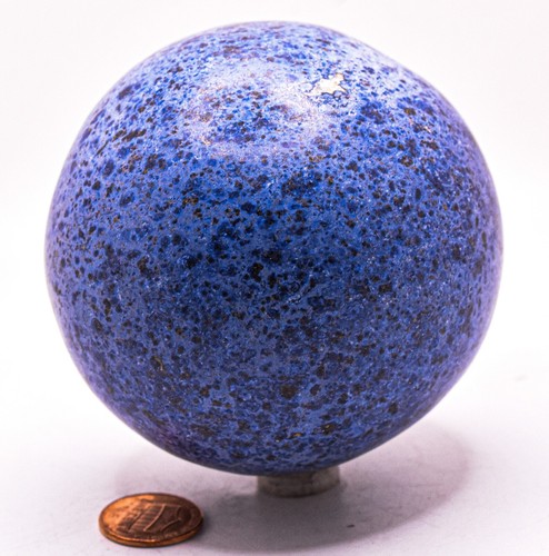 3.3" 1.8LBs Rich Deep Blue Dumortierite Sphere Natural Gemstone Mineral - Peru - Picture 5 of 5