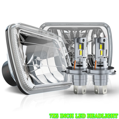 Pair 7x6'' Led headlights For INTERNATIONAL 4700 4900 8100 9900 9900I 9200 9400