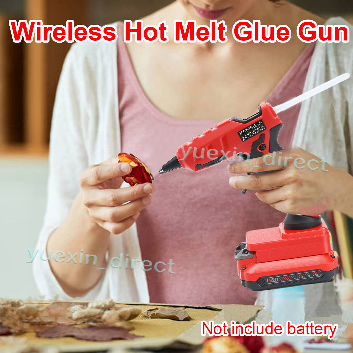 Hot Melt Glue Gun with 10 Sticks Heat Gun For Craftsman V20 20V Battery