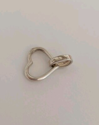 Vintage LA 925 gestempelt Silber Herz Hänger Bettelarmband Bead