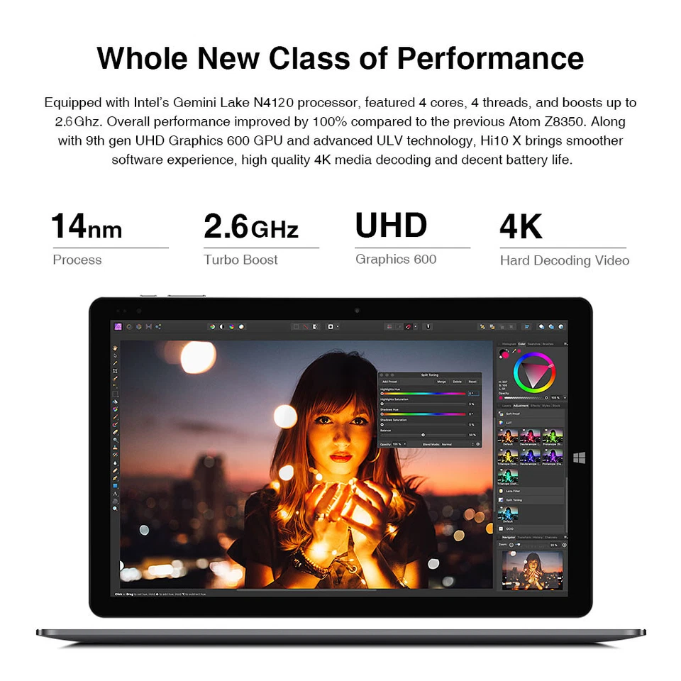 CHUWI Hi10 X 10.1 in Windows Tablet/Laptop PC 3 in 1 Set Intel N4120 PC 8+128g  - Image 4 of 4