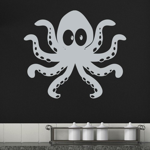 Linda calcomanía adhesiva de pared de pulpo de dibujos animados animales niños guardería baño dormitorio - Imagen 3 de 36