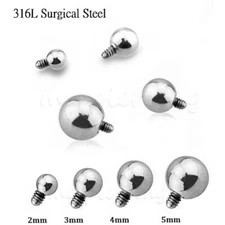 5pcs. 16G 14G Internally Threaded Body Jewelry Replacement Ball Labret Top Part