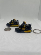 KEYCHAINS 3D Sneaker Nike Jordan 4 Thunder Keychains 1 Pair FREE SHIPPING
