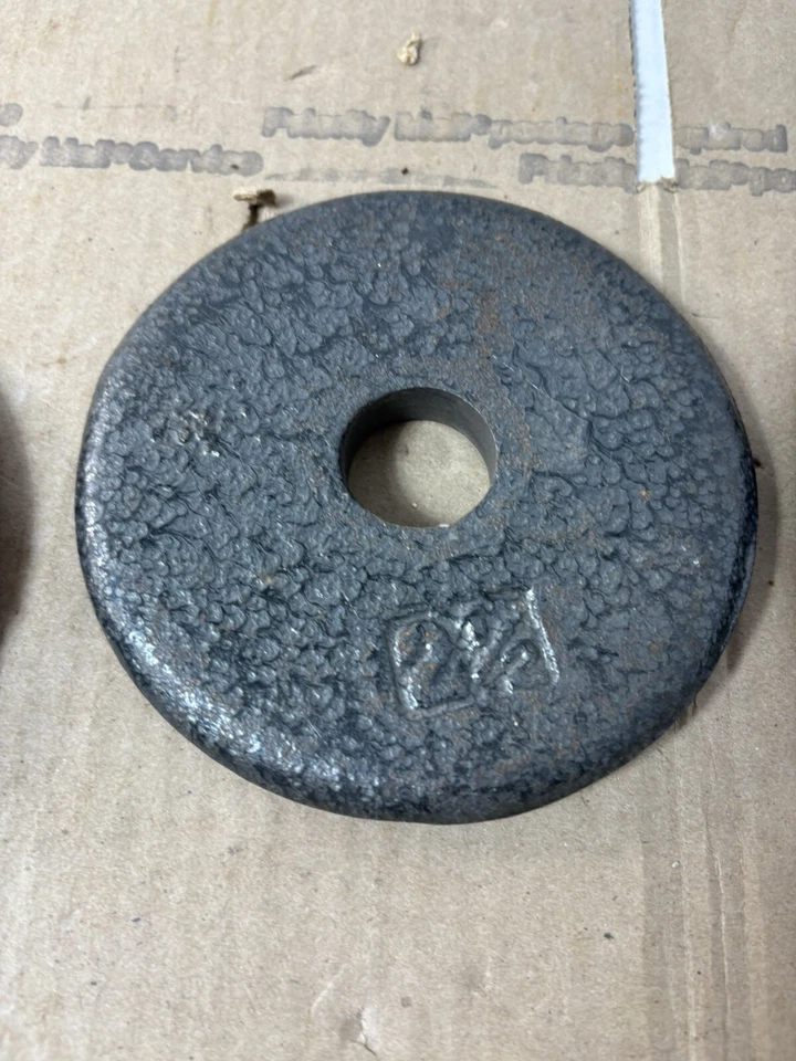 "Juego de 3 mancuernas de hierro fundido placa de peso estándar de 2,5 lb con tapa de 2,5 lb" Foto 3 de 4