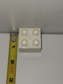 Lot Of 2 LEGO Duplo Replacement Piece Part 3437 White Brick 2 x 2 (x2)