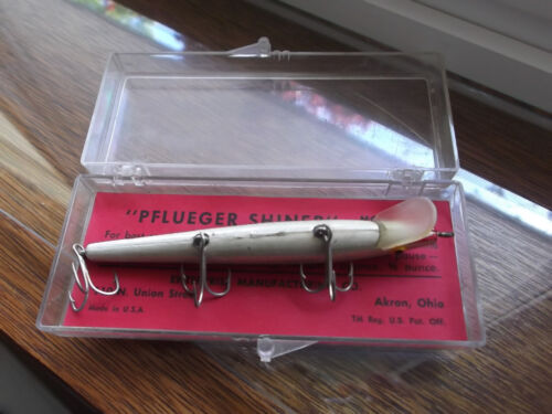 Ältere in den USA hergestellte Pflueger schwimmende Shiner Elritze, 4 Zoll, silber schwarz - Bild 3 von 4