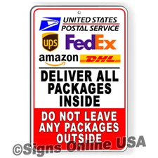 Deliver Packages Inside Do Not Leave Outside Metal Sign / Magnetic Sign / Decal