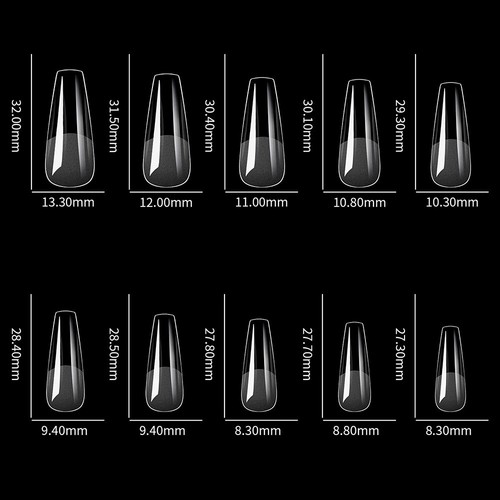 100pcs/set Transparent False Fake Nail Tips DIY UV Gel Nails Art Extension π - Picture 18 of 34