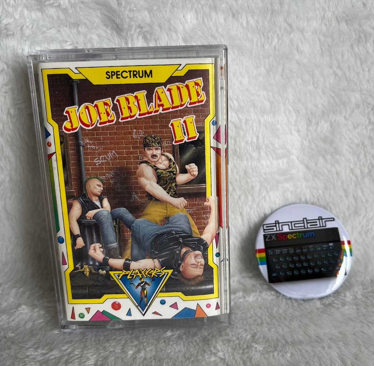 ZX Spectrum 48 / 128 Joe Blade II - works, new case, FREE badge