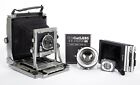 Toyo 4X5 metal field camera with 127mm + 210mm lenses + holders + Film #4411
