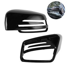 2x Spiegelkappen Austausch Schwarz Glanz Für Mercedes-Benz W176 W204 W212 W221