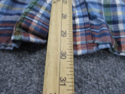 LL Bean Shirt Adult L Blue Orange Plaid Long Sleeve Front Collared Outdoors Mens - Picture 4 of 9