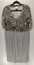 SEW IN LOVE Womens Size Large Striped Animal Print Dress USA Made Stretch