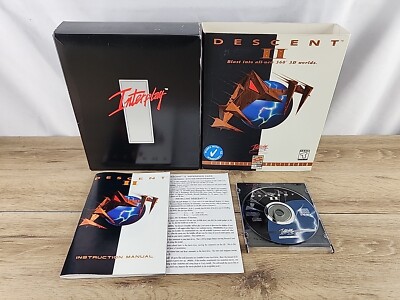 Vintage Descent 2 (PC, DOS/WIN95, 1996) Big Box Interplay - Manual/Reference/CD