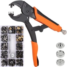 Heavy Duty Snap Fastener Tool Kit Snap Pliers for Metal Snaps Replacing Metal...