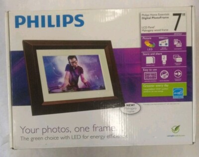 Philips Digital Photo Frame 7  LCD - Mahogany -  SPF3472/G7 - NEW OPEN BOX