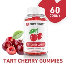 PUREFINITY Tart Cherry Gummies Raw Vegan Extract 60 Count (Pack of 1) 