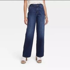    Women's High-Rise Wide Leg Jeans - Universal Thread Dark Wash Sz 0R