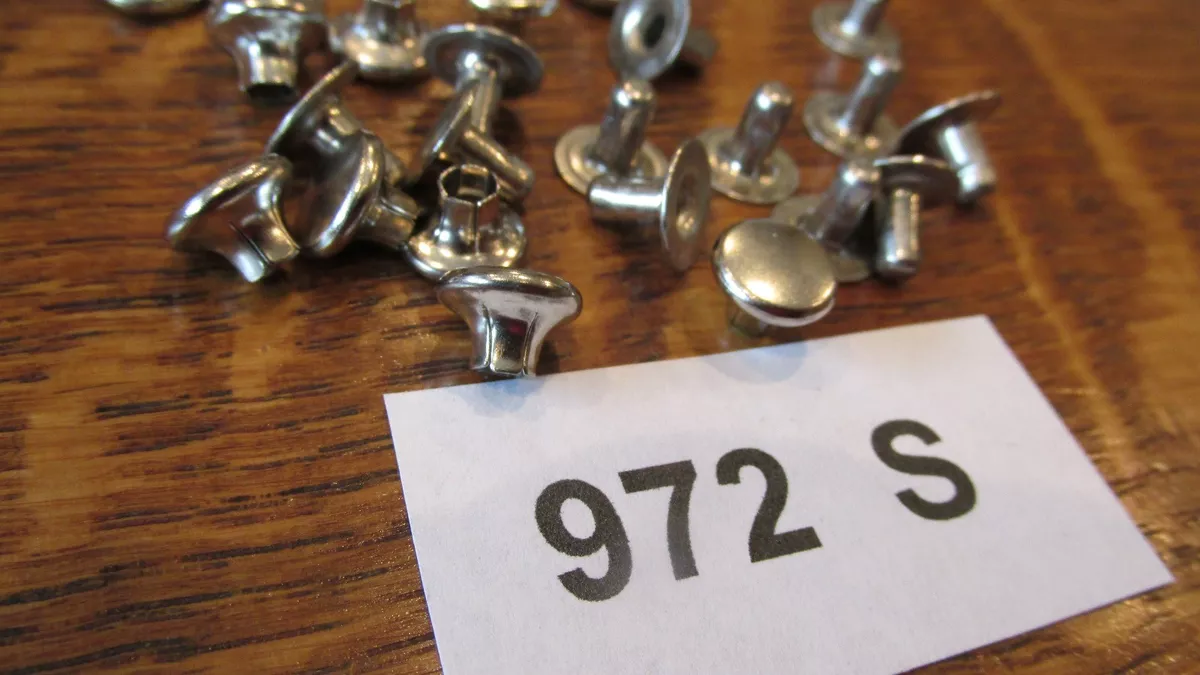 LG. DOT SPEEDY RIVETS 100pcs.SOLID BRASS N.PL. USA RAPID RIVET FOR