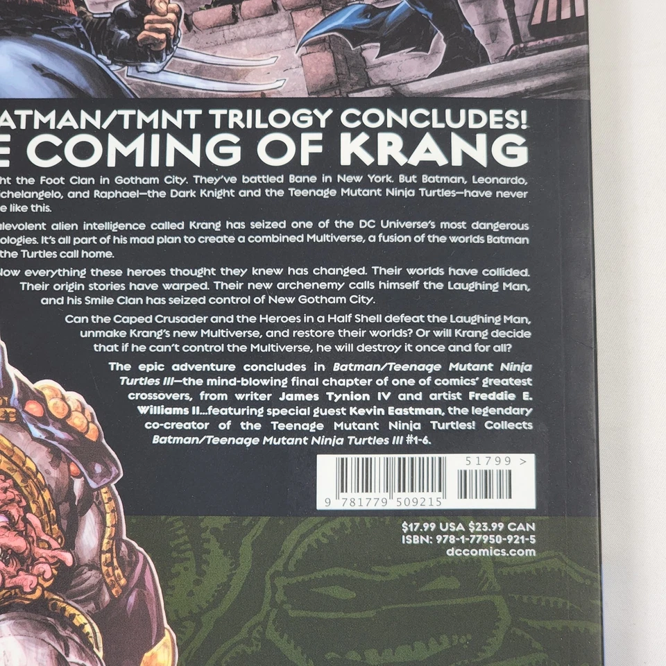 Batman Teenage Mutant Ninja Turtles III 3 Trade Paperback IDW DC TMNT Raro Fuera de Stock Foto 3 de 4
