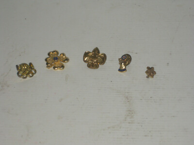 Vintage Lot of 5 Frat/Order Lapel Pins Boy/Girl Scout Lions Elks USA Olympics
