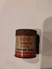 Antique ACCO 100 Assorted Cotter Pins Metal Container