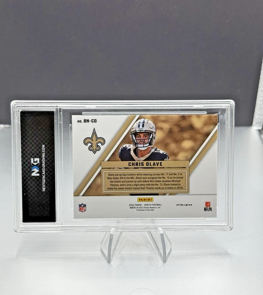 2022 Zenith #BN-OC Chris Olave Behind The Numbers Red Prizm NXG 10 Gem Mint RC - Image 4 of 4