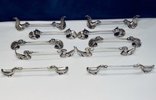 WMF Messerbänkchen Set * 10 Stück * Tiermotiv Art Déco * Edelstahl * 1930-1945