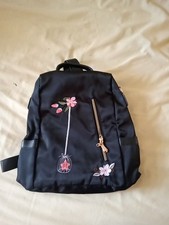 Ladies Black Backpack With Shoulder Strap  And Two Side Pockets