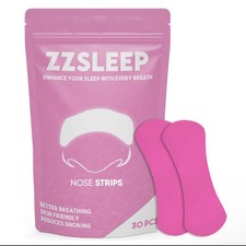 Pink ZZSleep Nasal Strips - 30 Count For Snore Prevention, Better Sleep, Rest