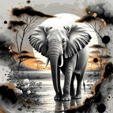 WSLWXSHM Diamond Painting Kits for Adults Elephant, 12X12 Inches, Multicolor