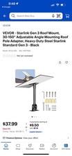 VEVOR Starlink Gen 3 Roof Mount, 30-150  Adjustable Angle Mounting Roof Pole