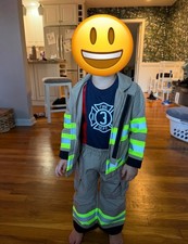 custom hand-made toddler firefighter costume