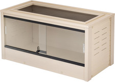 ECOFLEX 36" Reptile Habitat con Puertas Correderas de Vidrio Arce/Negro/Gris Mediano
