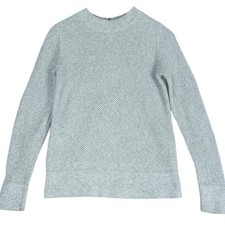 Loft Grey Waffle Knit Sweater Womens Small 100 Cotton Preppy Nautical Coastal
