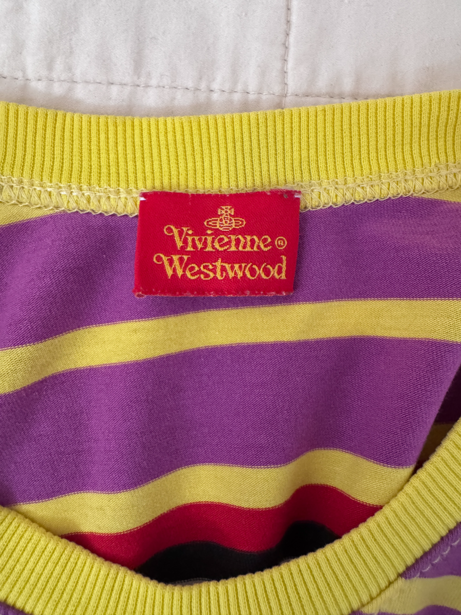 トップス Vivienne Westwood Border Striped Tee 44 VIVIENNE WESTWOOD MULTICOLOR STRIPE STRETCH T-SHIRT Size S | eBay