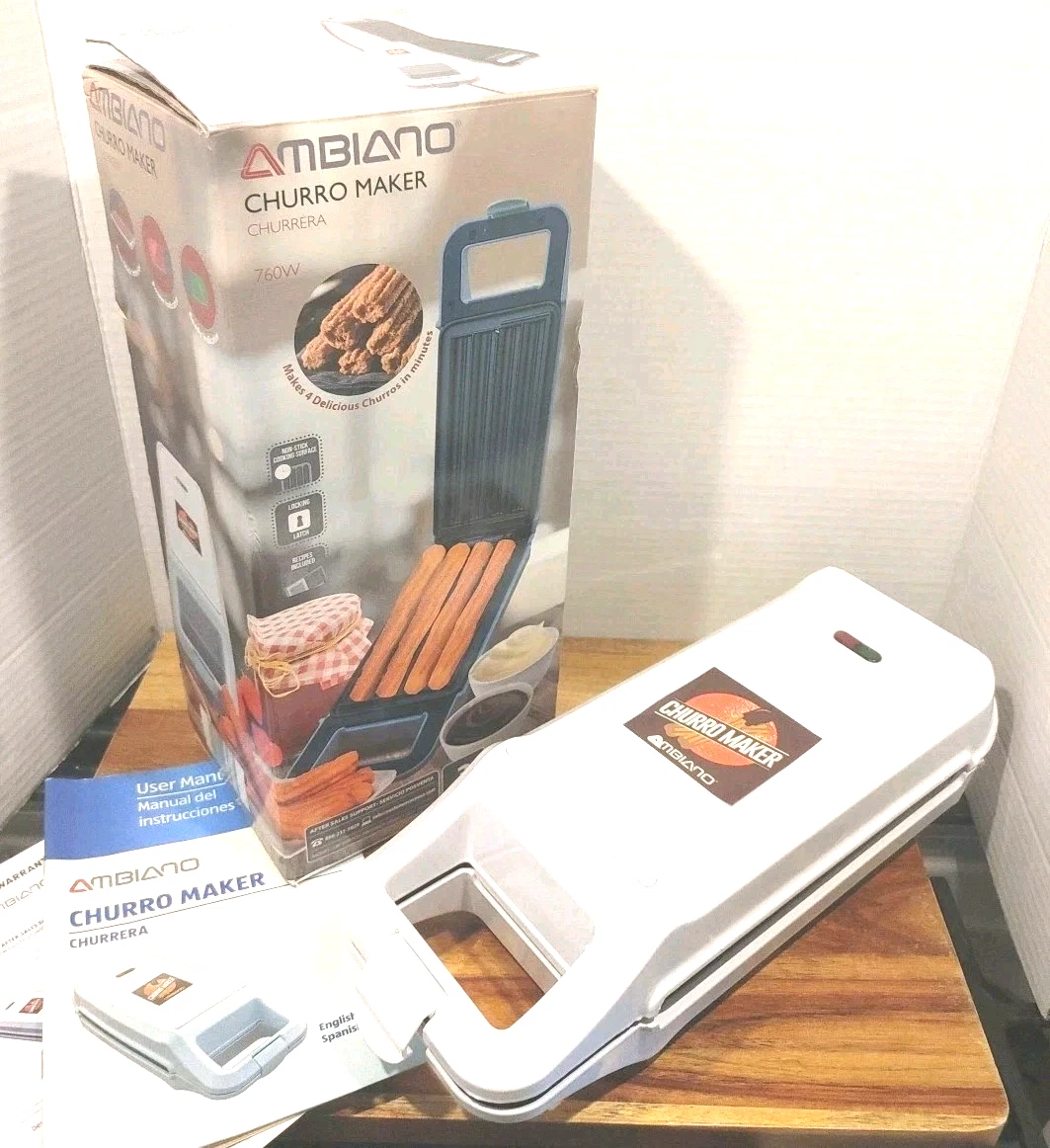 NEW Churro Maker Ambiano White In Box Electric 4 Slot Non Stick Dessert Carnival