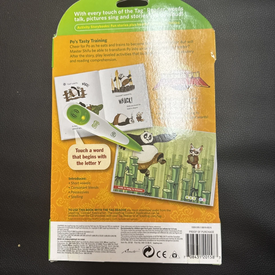 Kung Fu Panda Po's Tasty Training Leap Frog Tag Book Hardcover Interactive - Image 2 of 2