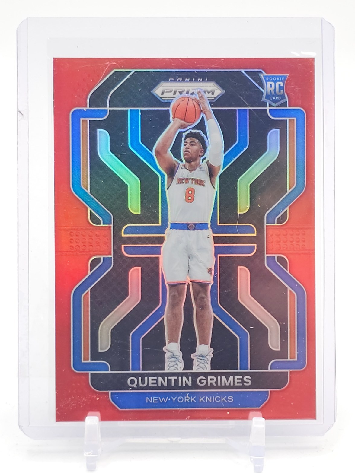 QUENTIN GRIMES 2021-22 PRIZM BASKETBALL ROOKIE RED #285 /299 KNICKS Q5194